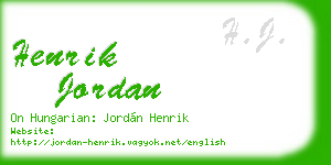 henrik jordan business card